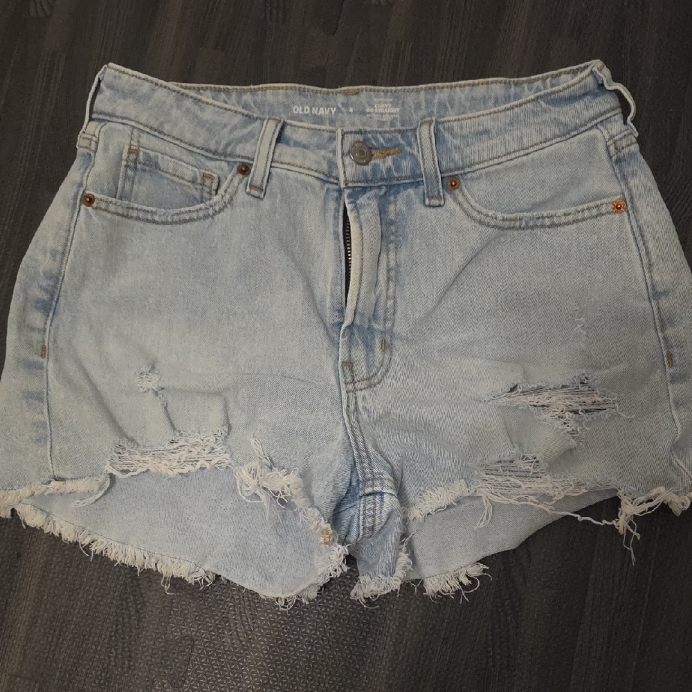 Old Navy Faded Blue Distressed Jean Shorts